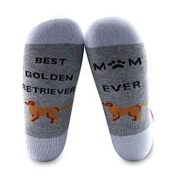 2 Paar Best Golden Retriever Mom-Ever Socken Golden Retriever Mutter Geschenke Hundeliebhaber Geschenke Gr. Large, Grau/Weiß von BNQL