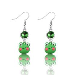 BNQL Frosch-Halskette, Frosch-Geschenke für Froschliebhaber, lustiges Frosch-Geschenk, Frosch-Ohrringe, Frosch-Schmuck, Geschenke, Frosch-Geschenkideen, Halskette, Edelstahl von BNQL