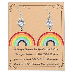 BNQL LGBT Pride Regenbogen Ohrringe Regenbogen Ohrringe Lesben Geschenk für Frauen Edelstahl, Edelstahl von BNQL