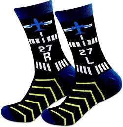 BNQL Pilot Gifts Trust Me I'm a Pilot Socken Luftfahrt Geschenke Linker Ruder Rechts Ruder Socken Luftfahrt Thema Geschenke, 1 Paar 27 RL, 42 von BNQL