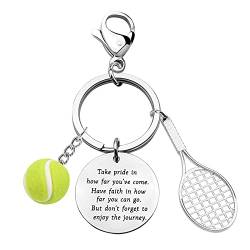 BNQL Tennis-Schlüsselanhänger, Geschenke für Tennisspieler, Tennis-Team-Geschenke für Tennis-Liebhaber, Tennisbälle., L, Edelstahl, von BNQL