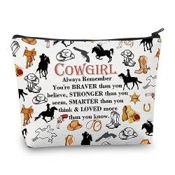 Cowgirl Make-up-Tasche Western Cowgirl Geschenke Land Cowgirl Kosmetiktasche Cowgirl Reitsport Geschenke für Pferdeliebhaber Reisetasche, Cowgirl Make-up-Tasche, modisch von BNQL
