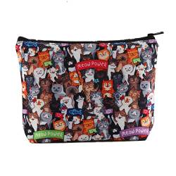 Katzen-Make-up-Tasche Katze Geschenk für Katzenliebhaber Besitzer Katze Kosmetiktasche Kleine Reißverschlusstasche Niedliche Katze Mutter Geschenk Katze Organizer Kulturbeutel, Katzentasche, Modisch von BNQL