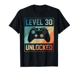 Level 30 Unlocked T Shirt Video Gamer Jungen 30 Geburtstag T-Shirt von BNY Jahrgang Gamer Geburtstag Geschenk T-Shirts