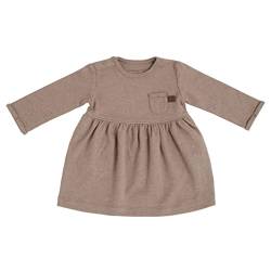 BO BABY'S ONLY - Melange Jerseykleid mit Brusttasche - Babykleidung - Kleid für Mädchen - 100% Biologische Baumwolle - Clay - 56 von BO BABY'S ONLY