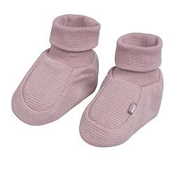 BO BABY'S ONLY - Pure Booties - Gestrickte Babyschuhe - 0-3 Monate - Schuhe für Mädchen - GOTS-zertifiziert - 100% Biologische Baumwolle - Alt Rosa von BO BABY'S ONLY