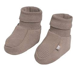 BO BABY'S ONLY - Pure Booties - Gestrickte Babyschuhe - 0-3 Monate - Schuhe für Mädchen und Jungen - GOTS-zertifiziert - 100% Biologische Baumwolle - Mokka von BO BABY'S ONLY