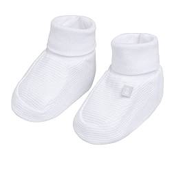 BO BABY'S ONLY - Pure Booties - Gestrickte Babyschuhe - 3-6 Monate - Schuhe für Mädchen und Jungen - GOTS-zertifiziert - 100% Biologische Baumwolle - Weiß von BO BABY'S ONLY