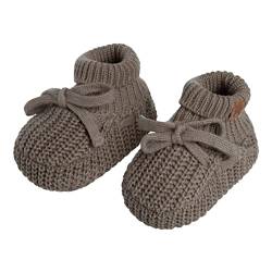 BO BABY'S ONLY - Soul Booties - Gestrickte Babyschuhe - 3-6 Monate - Schuhe für Mädchen und Jungen - GOTS-zertifiziert - 100% Biologische Baumwolle - Mokka von BO BABY'S ONLY