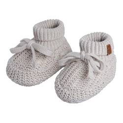 BO BABY'S ONLY - Soul Booties mit Teddyfutter - Gestrickte Babyschuhe - 0-3 Monate - Schuhe für Mädchen und Jungen - GOTS-zertifiziert - 100% Biologische Baumwolle - Warm Linen von BO BABY'S ONLY