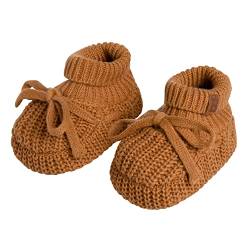 BO BABY'S ONLY - Soul Booties mit Teddyfutter - Gestrickte Babyschuhe - 3-6 Monate - Schuhe für Mädchen und Jungen - GOTS-zertifiziert - 100% Biologische Baumwolle - Caramel von BO BABY'S ONLY