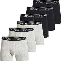 BOAGIL Herren Boxershorts - 6er Pack Boxershorts für Männer - Weich, Atmungsaktiv Baumwolle Unterhosen von BOAGIL