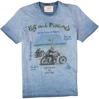 BOB Herren T-Shirt blau Baumwolle von BOB