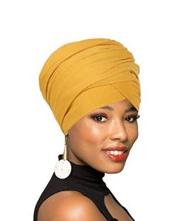 Turban-Kopftuch, afrikanischer langer Schal, Turban, Haarschal, Bohemian-Headwrap, Z-Ingwer, Einheitsgröße von BOBIBI