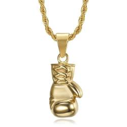 BOBIJOO JEWELRY - Anhänger Halskette Boxhandschuh Edelstahl Vergoldet Mann Frau Kette enthalten von BOBIJOO JEWELRY