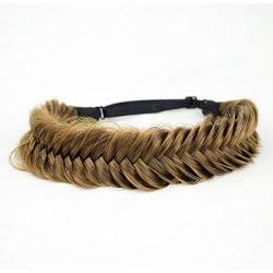 BOBIYA Breites Fischschwanz-Kunsthaar geflochtenes Stirnband Zopf-Stirnband für Frauen Mädchen (claybank) von BOBIYA