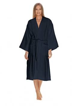 Boca Terry Damen-Bademantel aus Frottee, Baumwoll-Spa-Robe, Plüsch-Hotel-Bademantel, Größe M/L, 2X, 4X, Marineblau, Medium-Large von BOCA BT TERRY