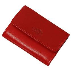 BOCCX Kleines Portemonnaie Damen - Mini Geldbörse Herren Echt Leder (9x7x2cm) - Geldbeutel klein mit Münzfach (Rot) von BOCCX