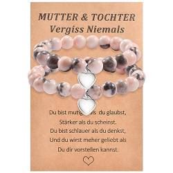 BOCHOI Mutter Tochter Armband Set Für 2 Passendes Natursteinarmband Geschenk von Mutter zu Tochter Zurück zur Schule Geschenke für Mutter Geburtstag Schmuck Schmuck Für Frauen Mädchen von BOCHOI