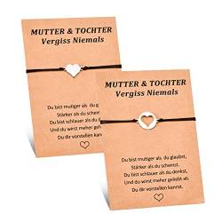 BOCHOI Mutter Tochter Armband für 2 Mami Me Passendes Wunsch-Infinity-Herz-Armband für Frauen Mädchen Muttertag Geburtstagsgeschenk von BOCHOI