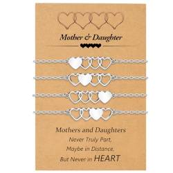 BOCHOI Mutter und Tochter Armband Set 2/3/4 Matching Heart Bracelet Geburtstagsgeschenk für Mama Muttertag Geschenk 316L Edelstahl Herz geformt Mutter und Tochter-Armband mamma von BOCHOI