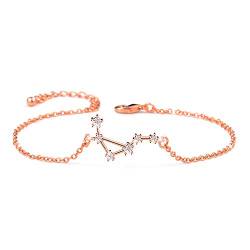 BOCHOI Waage Sternzeichen Armbänder für Damen Mädchen, Mama Tochter - Freundin Geschenk Geburtstag Armband, Roségold von BOCHOI