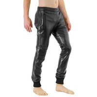 BOCKLE Lederhose Bockle® Boyjog Lamm Lederhose Lederjeans Leder Jogginghose PUSH-STRAP von BOCKLE