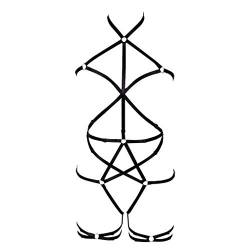 Damen-Strapsgürtel-Set, Ganzkörper-Gurtanzug, mit elastischen Riemchen, verstellbar, Stil: Punk, Gothic, Kunst - - Einheitsgröße von BODY CAGE