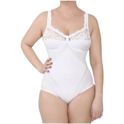 BODYPERFECT Damen Shapewear Formender Body Taillenformer Miederbody Shaping Bodysuit Made in Italy (Weiß, 3XL) von BODYPERFECT