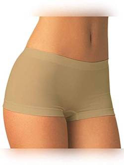 BODYPERFECT Underwear Seamless Short Pantie Bikini Comfort Damen Panty Cotton Sport Moderne Damen Panty Boxer 2-teiliges L/XL Nudo von BODYPERFECT