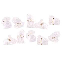 10 Stück Kleine Haarklammern Röschen Mini Haarspangen künstliche Blumen Haarclip für Damen Mädchen von BOFUNX