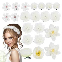 BOFUNX 21 Stücke Blumen Haarspange Blumen Haarclips Mädchen Haarklammern Kinder Damen Haarschmuck Party Hochzeit von BOFUNX