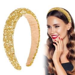 BOFUNX Damen Haarreif Glitzer Strass Haarreif Breit Haarband Stirnbänder für Frauen Mädchen Geburtstagsgeschenk Hochzeit Braut Haarschmuck von BOFUNX