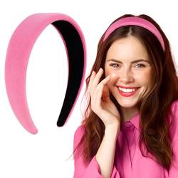 BOFUNX Haarreif Rosa Haarreif Breit Haarband Stirnband Haarschmuck für Damen Mädchen von BOFUNX