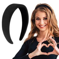 BOFUNX Haarreif Schwarz Haarreif Breit Haarband Stirnband Haarschmuck für Damen Mädchen von BOFUNX