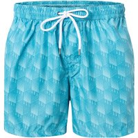 BOGGI MILANO Herren Badeshorts blau Mikrofaser Gemustert von BOGGI MILANO