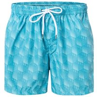 BOGGI MILANO Herren Badeshorts blau Mikrofaser Gemustert von BOGGI MILANO