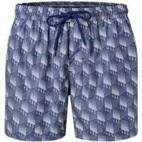 BOGGI MILANO Herren Badeshorts blau Mikrofaser Gemustert von BOGGI MILANO