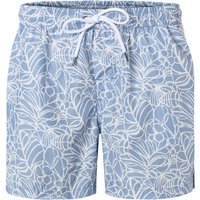 BOGGI MILANO Herren Badeshorts blau Mikrofaser Gemustert von BOGGI MILANO