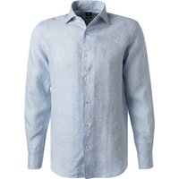 BOGGI MILANO Herren Hemd blau Leinen von BOGGI MILANO