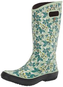 BOGS Damen Regenstiefel, wasserdicht Gummistiefel, Magnolien-Druck – Mintgrün, 36.5 EU von BOGS