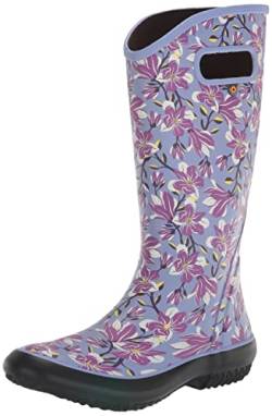 BOGS Damen Regenstiefel, wasserdicht Gummistiefel, Magnolien-Druck – Periwinkle, 36.5 EU von BOGS