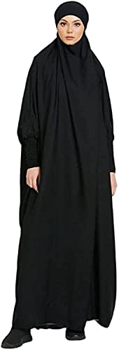 BOJON Kleid Muslimisches Einteiliges Gebetskleid für Damen Islamischer Naher Osten Dubai Türkei Maxi Abaya Kaftan mit Hijab, in voller Länge von BOJON