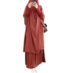 BOJON Muslimisches Zweiteiliges Gebetskleid für Frauen Abaya Kleid Islamischer Naher Osten Dubai Türkei Maxi Abaya Kaftan mit voller Länge Hijab Kleid von BOJON