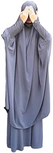 BOJON Muslimisches Zweiteiliges Gebetskleid für Frauen Abaya Kleid Islamischer Naher Osten Dubai Türkei Maxi Abaya Kaftan mit voller Länge Hijab Kleid von BOJON