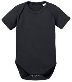 BOLANI Baby Strampler Body Jungen und Mädchen von 0-12 Monate und auch als 5er Pack erhältlich, Größe:56/0-2 Monate, Farbe:Schwarz von BOLANI