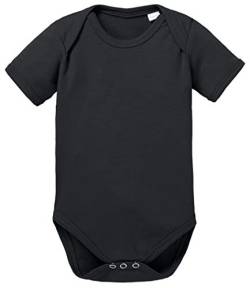 BOLANI Baby Strampler Body Jungen und Mädchen von 0-12 Monate und auch als 5er Pack erhältlich, Größe:68/4-6 Monate, Farbe:Schwarz von BOLANI