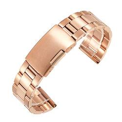 BOLEXA 26mm 24mm 22mm 20mm 18mm Edelstahl Uhrenarmband Klassisches Metallarmband for Smart Watch Strap Männer Frauen (Color : Rose Gold, Size : 26mm) von BOLEXA