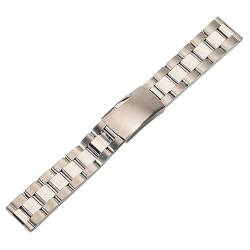 BOLEXA 26mm 24mm 22mm 20mm 18mm Edelstahl Uhrenarmband Klassisches Metallarmband for Smart Watch Strap Männer Frauen (Color : Silver, Size : 22mm) von BOLEXA