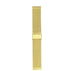 BOLEXA 8 10 12 13 14 15 16 17 18 19 20 21 22 23 24 mm Edelstahl-Uhrenarmband ML-Metallgeflechtarmband mit Faltschließe-Entriegelungsstiften (Color : Gold, Size : 24mm) von BOLEXA